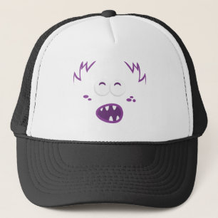 Paarse monster Face Trucker Hat Pet