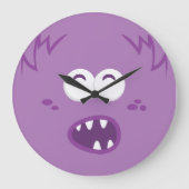 Paarse monster Face Wall klok (Voorkant)