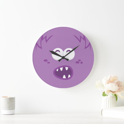 Paarse monster Face Wall klok (Huis)