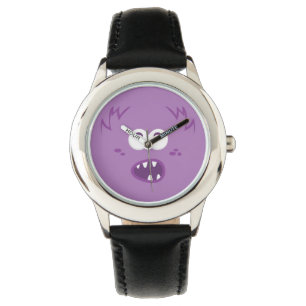 Paarse Monster Face Watch Horloge