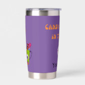 Paarse Monster in Training Gepersonaliseerde Hallo Geïsoleerde Drinkbeker (Links)