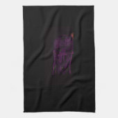 Paarse Monster Karakter Kunst Keukenhanddoek (Verticaal)