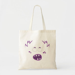 Paarse Monster Kawaii Face Canvas tas