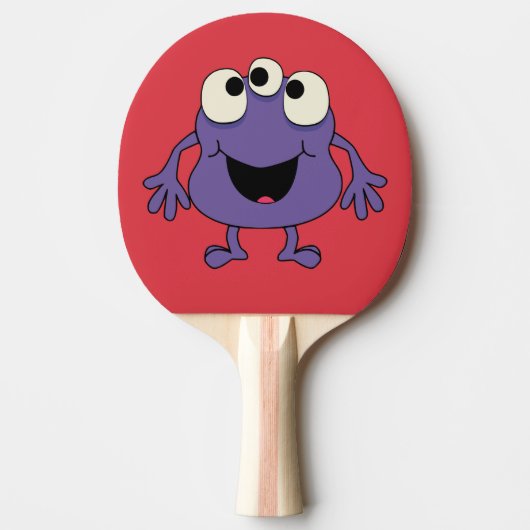 Paarse Monster Kinder Tennis Paddle Tafeltennisbatje (Voorkant)