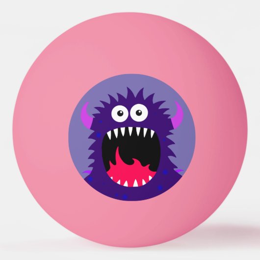 Paarse Monster Personaliseer Ping Pong Ball (Voorkant)