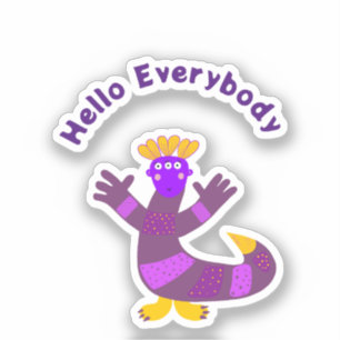 Paarse monster sticker