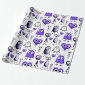 Paarse Monsters Cadeaupapier (Uitgerold)