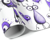 Paarse Monsters Cadeaupapier (Rol Hoek)