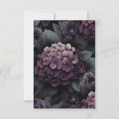 Paarse Moody Bloemen Voedsel keuzes RSVP Kaartje (Achterkant)