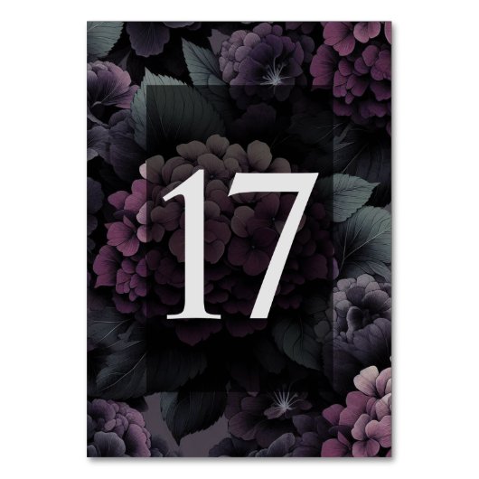 Paarse Moody Bloementafel 17 Kaart (Voorkant)