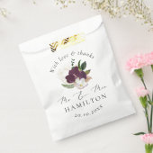 Paarse Moody Blooms Gotische kalligrafie bruiloft Bedankzakje (Gezegeld)