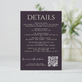 Paarse Moody Floral Informatiekaartje (Staand voorkant)