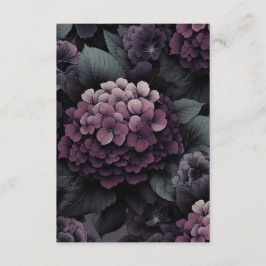 Paarse Moody Floral Informatiekaartje (Achterkant)