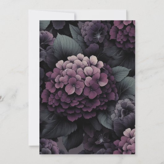 Paarse Moody Floral Kaart (Achterkant)