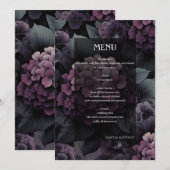 Paarse Moody Floral Menu (Voorkant / Achterkant)