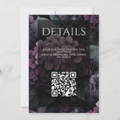 Paarse Moody Floral met QR-code Kaart (Achterkant)