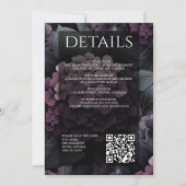 Paarse Moody Floral met QR-code Kaart (Achterkant)