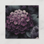 Paarse Moody Floral QR-code Informatiekaartje (Achterkant)