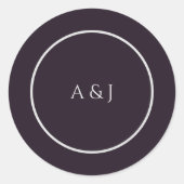 Paarse Moody Floral Ronde Sticker (Voorkant)