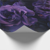 Paarse Moody Rozen Cadeaupapier (Hoek)