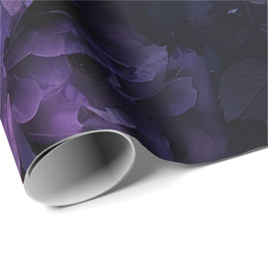 Paarse Moody Rozen Cadeaupapier (Rol Hoek)