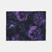 Paarse Moody Rozen Fleece Deken (Voorkant (Horizontaal))