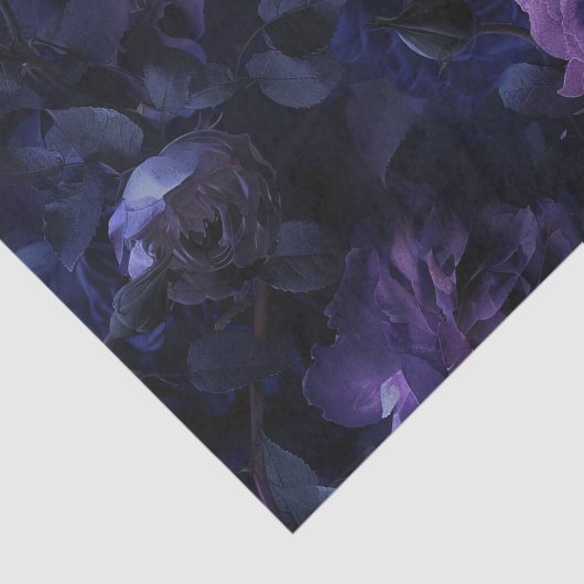 Paarse Moody Rozen Tissuepapier (Detail)