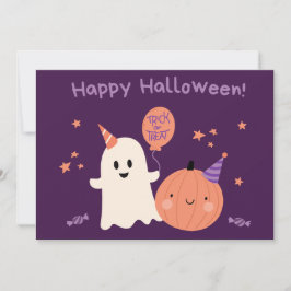 Paarse Mooie Gelukkige Halloween Feestdagenkaart