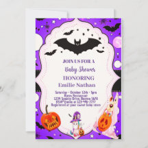 Paarse Mooie Halloween Schattige Baby shower