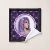 Paarse Moon Child Bad Handdoek (Wasdoekje)