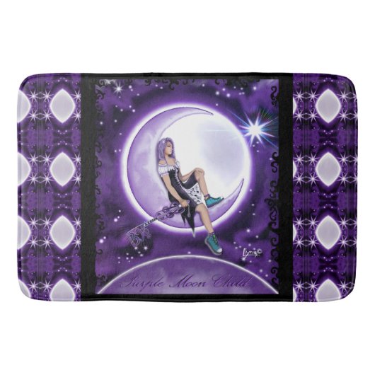 Paarse Moon Child Bath Mat (Voorkant)