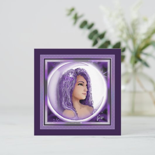 Paarse Moon Child-blanco kaart (Staand voorkant)