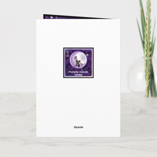 Paarse Moon Child-blanco kaart (Achterkant)
