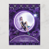 Paarse Moon Child Briefkaart (Voorkant)