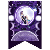 Paarse Moon Child Bunting Flags Vlaggetjes (Eerste vlag)