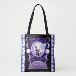 Paarse Moon Child Canvas tas