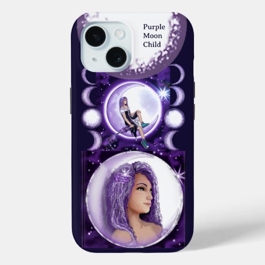 Paarse Moon Child Case-Mate iPhone Case (Achterkant)