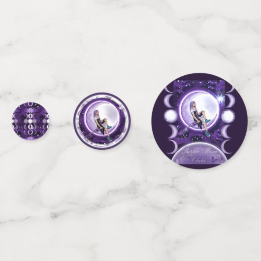 Paarse Moon Child Confetti (Achterkanten)