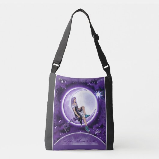 Paarse Moon Child Crossbody Tas (Voorkant)