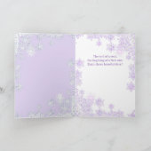 Paarse Moon Child en sneeuwvlokken Kaart (Binnen)