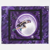 Paarse Moon Child Fleece Blanket Deken (Voorkant (Horizontaal))