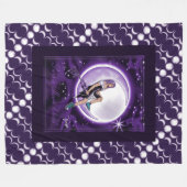 Paarse Moon Child Fleece Deken (Voorkant (Horizontaal))