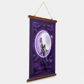 Paarse Moon Child Hangend Wandkleed (Gebogen)