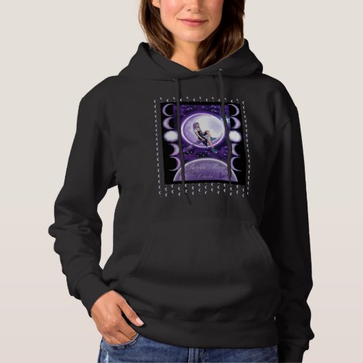 Paarse Moon Child Hoodie (Voorkant)