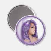 Paarse Moon Child Magnet (Voorkant / Achterkant)