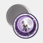 Paarse Moon Child Magnet (Voorkant / Achterkant)