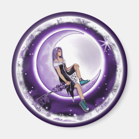 Paarse Moon Child Magnet (Voorkant)