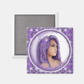 Paarse Moon Child Magnet (Voorkant / Achterkant)