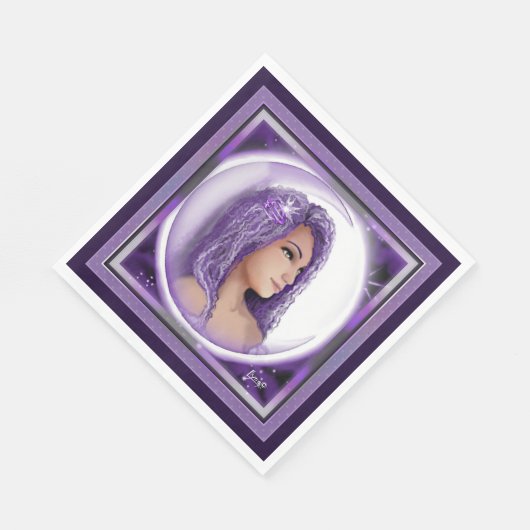 Paarse Moon Child Napkins Servet (Hoek)