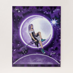 Paarse Moon Child Puzzle Legpuzzel